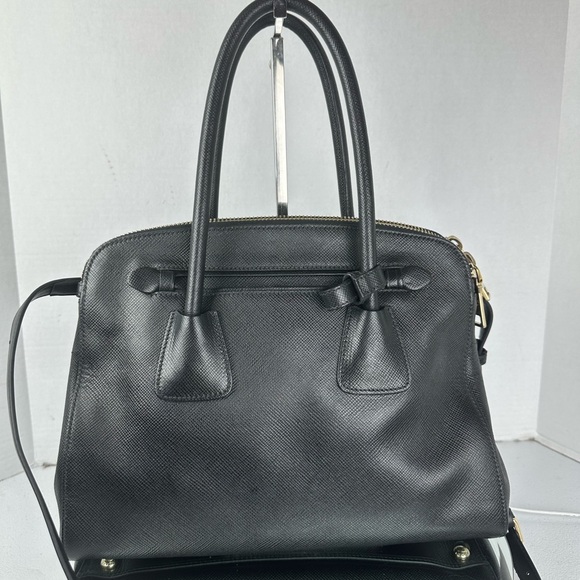 PRADA LEATHER 2-WAY GALLERIA SATCHEL BLK - Picture 9 of 16